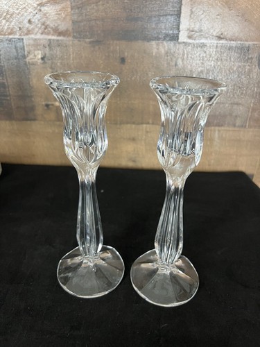 Vintage geschliffener Kristall 8" konischer Kerzenständer Kerzenhalter - Bild 3 von 4