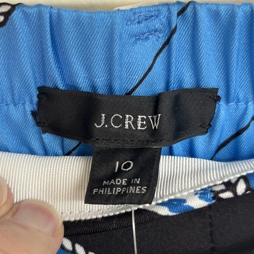 J. Crew Tie-Waist Dress Pant In Ratti Regatta Print Sz 10 Blue White Nautical - Picture 6 of 11
