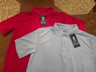2 Izod Big Boys Stretch Polo Shirts Red & Blue Sz L (14/16) Approved for Uniform