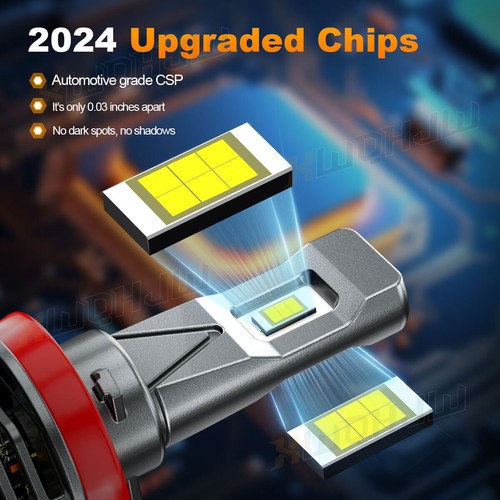 H8 H9 H11 Combo LED Headlight 35W 5500LM High/Low Beam 6000K 4 Bulbs Kit - Picture 5 of 12