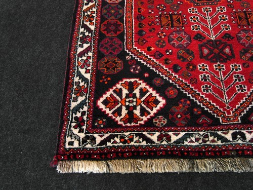 Orient Teppich Afschar 154 x 103 cm Schiraz Perserteppich Dunkelrot Handgeknüpft - Foto 9 di 12