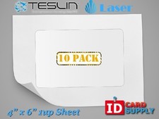 Teslin® Synthetic Paper - 4" x 6" Perforated 1-Up Laser Sheet | Pack of 10