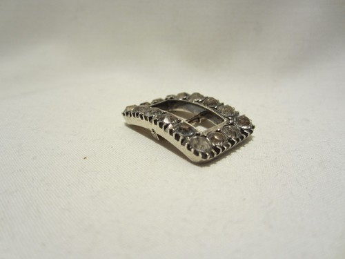 PAIRE DE BOUCLE ESCARPIN CHAUSSURE SOULIER ARGENT MASSIF POINCON PIERRE TAILLEE - Bild 12 von 12