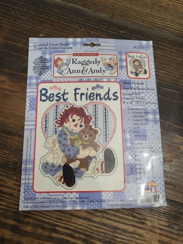 Janlynn Classic Raggedy Ann BEST FRIENDS Counted Cross Stitch Kit In 4 Languages