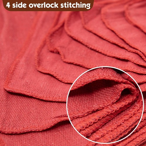Auto Mechanic Shop Towels Shop Rags 100% Cotton, 100 Pack Red Size 14"x14" NEW - Picture 6 of 6