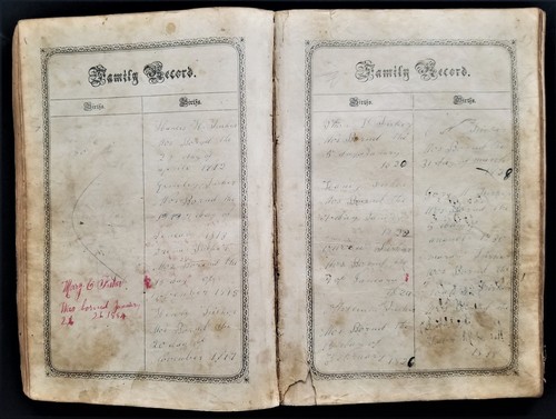 1850 antique BIBLE Wm FISHER Marg WILSON georgetown tn GENEALOGY ochs FRAKTUR - Picture 3 of 12
