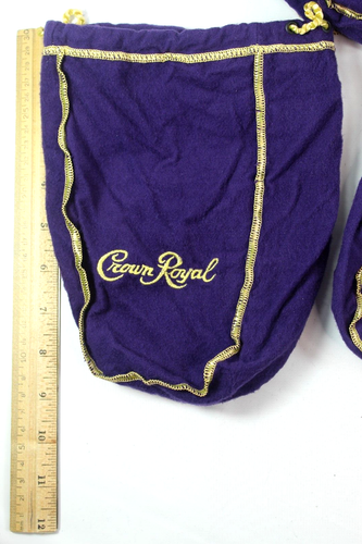 Crown Royal Lot Of 12 Velvet Bags With Drawstrings 9 x 7 Inch Wrinkley, Cleaned - Picture 2 of 3
