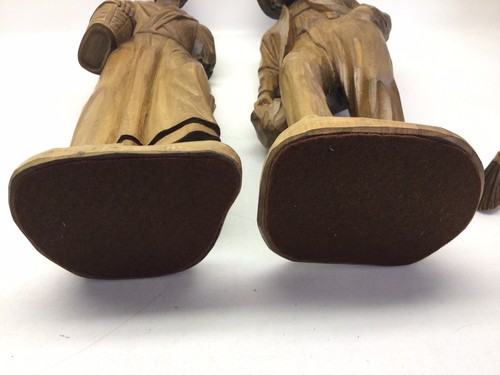 Vintage Pair Paul And Robert Eder Man And Woman Wood Carving - Picture 9 of 12