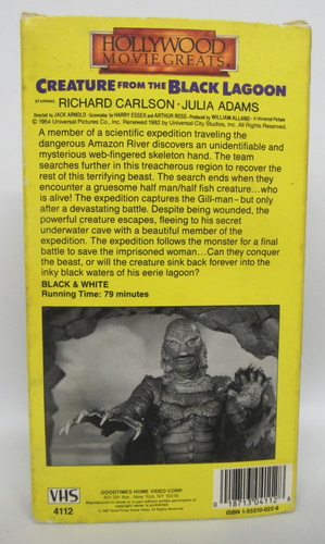 The Original CREATURE FROM THE BLACK LAGOON (VHS) - Classic! B & W - Picture 2 of 3