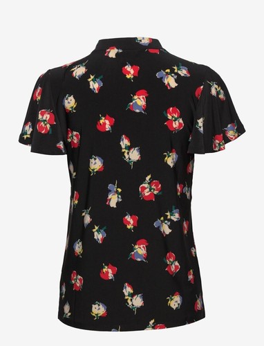 Lauren Ralph Lauren Bluse mit Blumenmuster und Bindekragen schwarz Größe XS - Bild 3 von 3