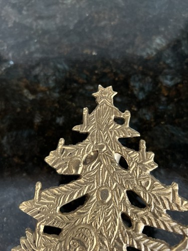 Vintage Solid Brass Decorative Christmas Tree Tapered Candle Holder 6” Jainson - Picture 9 of 10