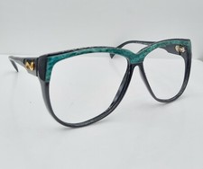 Vintage Neostyle Sunart Black Green Oval Sunglasses Germany FRAMES ONLY