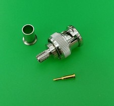  10 PKS BNC 3-PC Male Crimp Connectors for RG58/U Thinnet PVC Cable-USA Seller