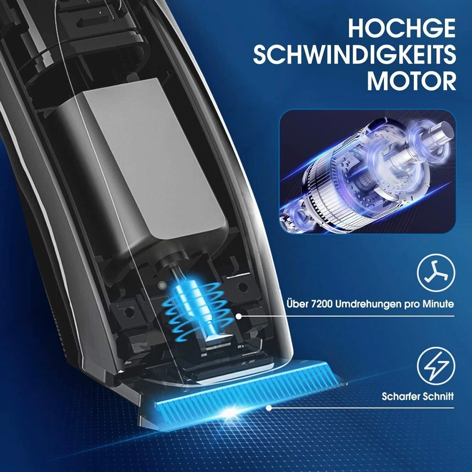 Recortadora de barba impermeable eléctrica cortapelos inalámbrica afeitadoras para hombres Foto 4 de 4