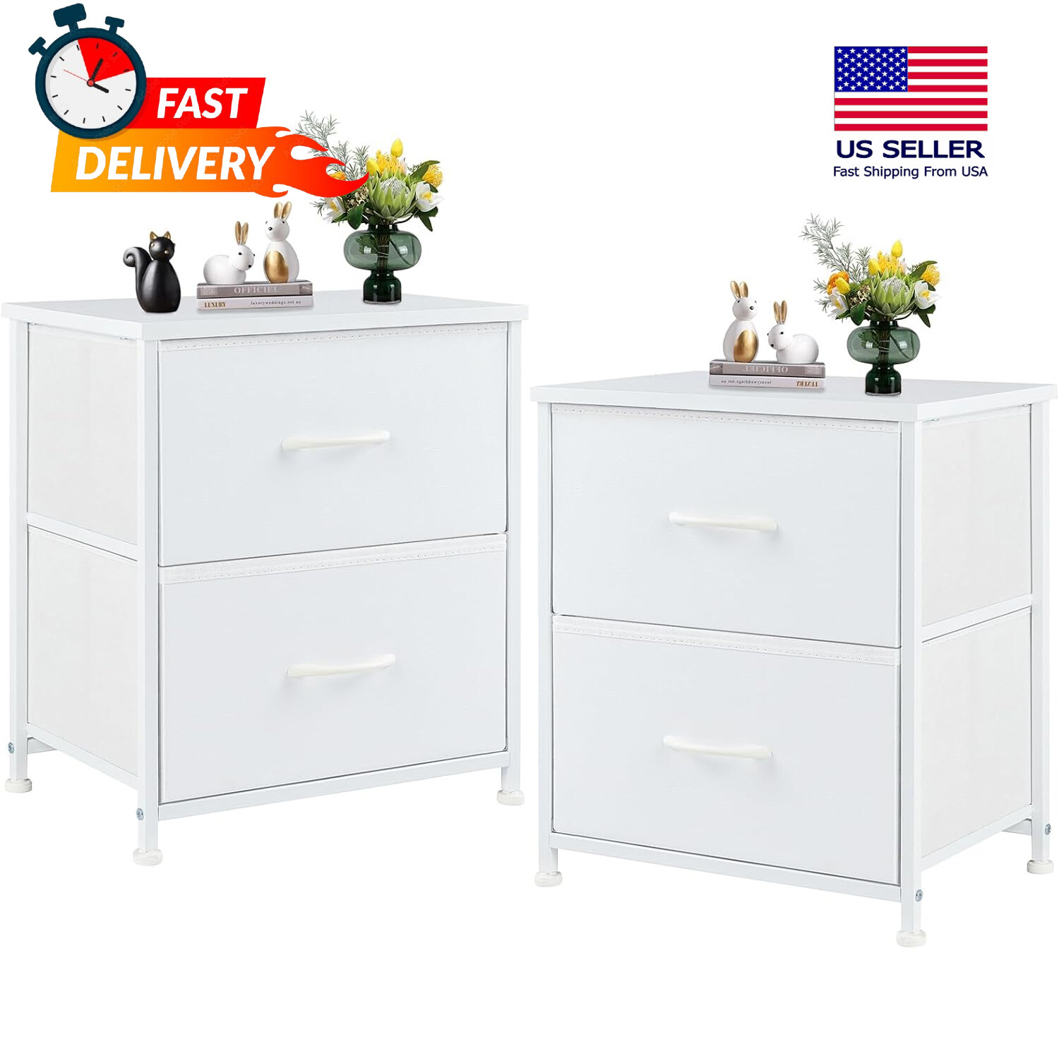 Nightstand Set of 2 with Storage Drawers 20