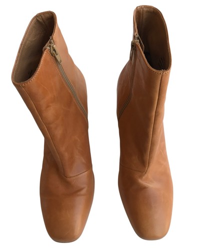 Botines Free People para mujer con plataforma rubí de cuero caramelo talla 9,5 boho EE. UU. - Imagen 7 de 14