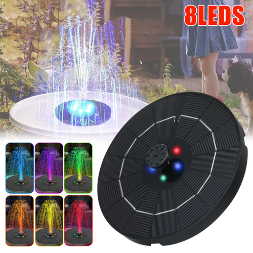 8 LED Solarpanel betrieben Brunnen Wasserspiel Pumpe Garten Pool Teich Aquarium - Bild 3 von 12