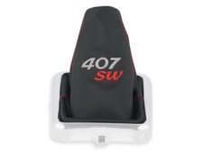 SCHALTMANSCHETTE FÜR PEUGEOT 407 SW SCHALTSACK LEDER STICKEREI NAHT ROT