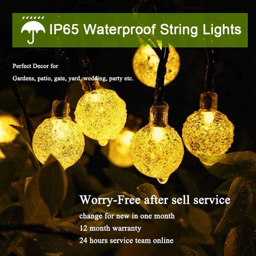 2X Solar Power 30LED String Light Garden Path Yard Decor Lamp Outdoor Waterproof - Picture 3 of 14