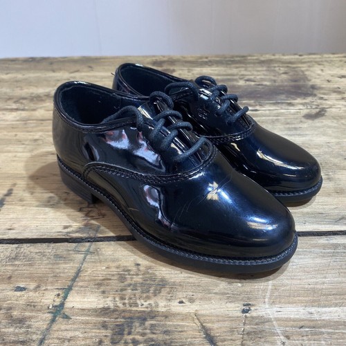 Men's Black Round Toe Shiny Tuxedo Shoe Wedding Formal Lace Up - Picture 4 of 5