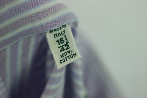 Luigi Borrelli Napoli Dress Shirt 16.5 x 42 Purple Blue Designer - Picture 13 of 13