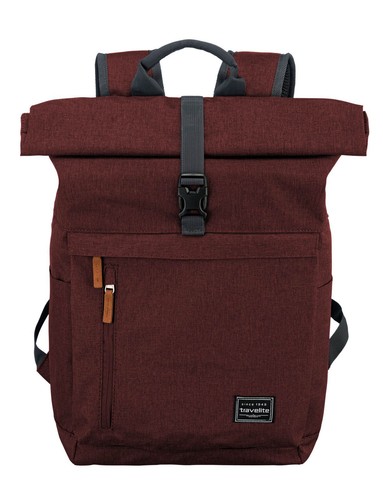 travelite Basic Rollup Backpack Rucksack Freizeitrucksack Tasche Bordeaux Rot - Bild 1 von 5