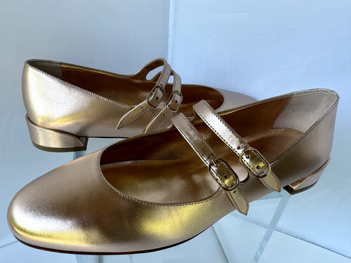 New Christian Louboutin Women's Shoes Sweet Jane Flat Size 38 Ross Goled Leather - Picture 3 of 24