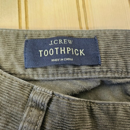 J. Crew Size 31 Olive Green Corduroy Toothpick Ankle Pants #03904 Stretch Womens - Picture 8 of 12