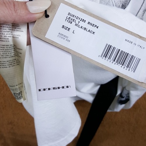 Rick Owens DRKSHDW Shirt Mens Large White Pullover Graphic LEVEL Tee $325 - Picture 4 of 8