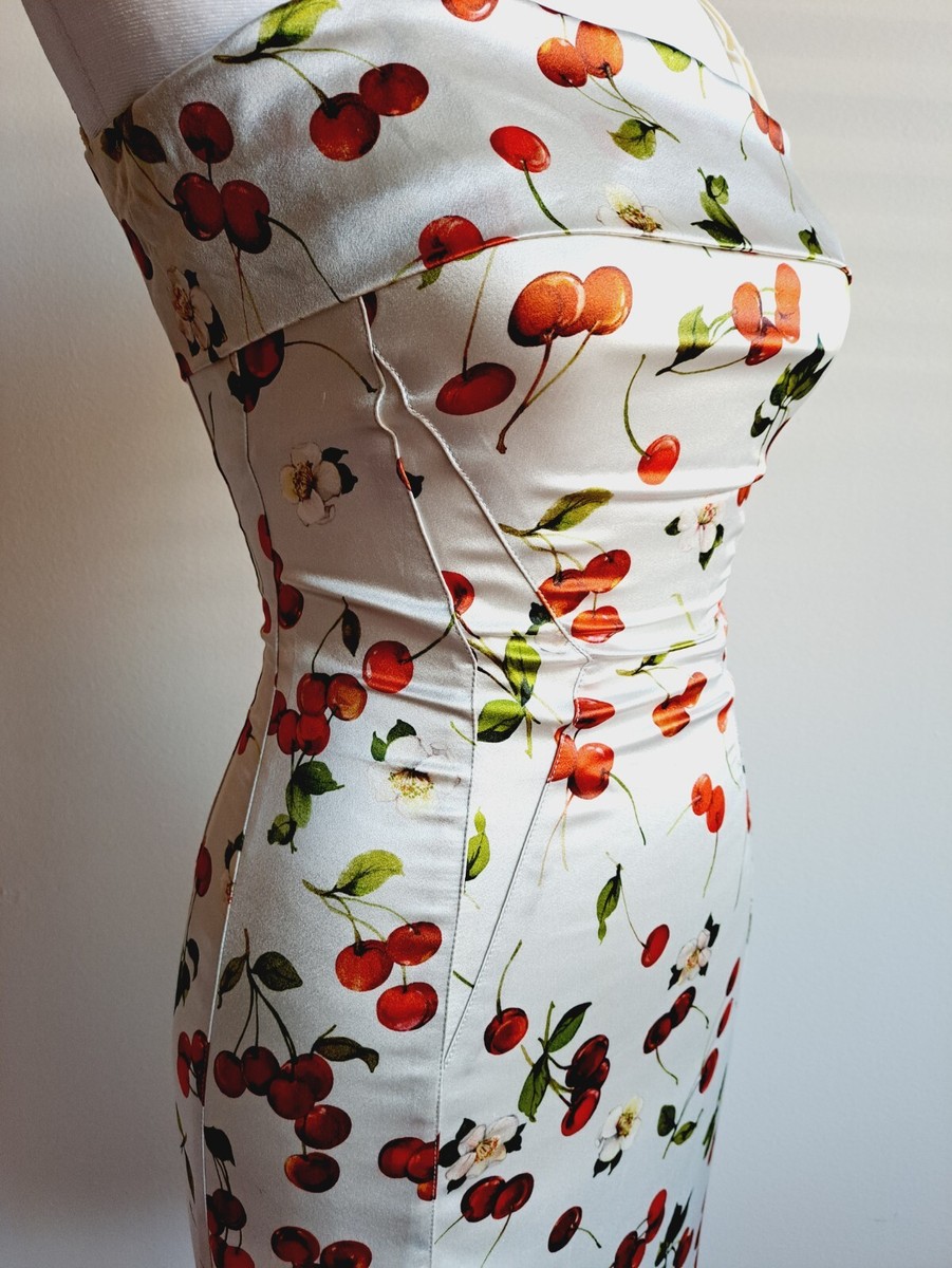 Dolce & Gabbana Silk Dress with Cherry Prints Size 38 | eBay