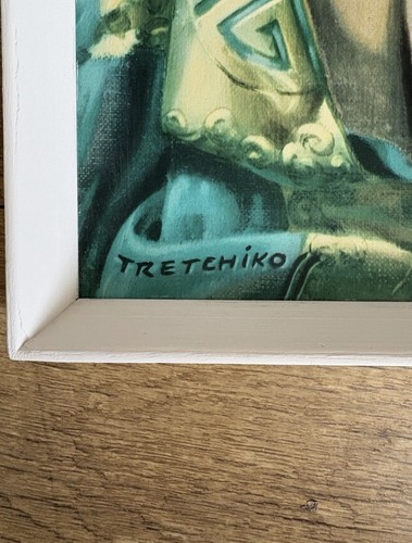 Vintage Original Stiefel Vladimir Tretchikoff Miss Wong gerahmter Druck Mid Century - Bild 4 von 6