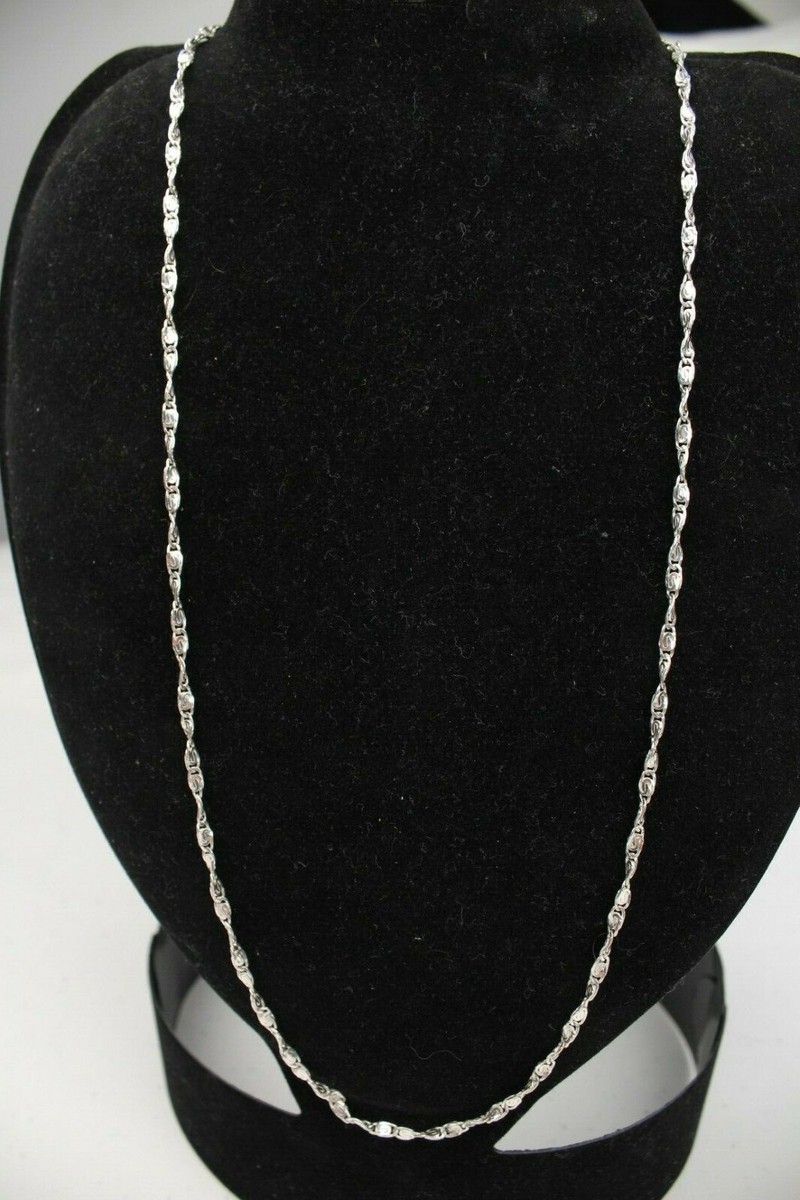 Sterling Silver Fancy Chain Link Necklace 24