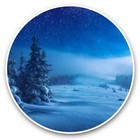 2 x Vinyl Aufkleber 20 cm - verschneiter Winterwald Milchstraße Weihnachten #46320