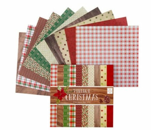 Vintage Christmas Design Pad 30 Sheets 10 Design 100 gsm Fast Delivery - Picture 2 of 3