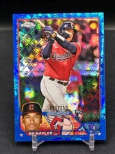 BO NAYLOR 2023 Topps Chrome Logofractor Blue #96/150 Guardians Rookie RC