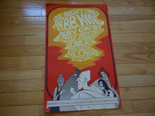 Rare Original 1967 One Night Only Mr.B.B.King Concert Poster By John H.Myers - Bild 8 von 8
