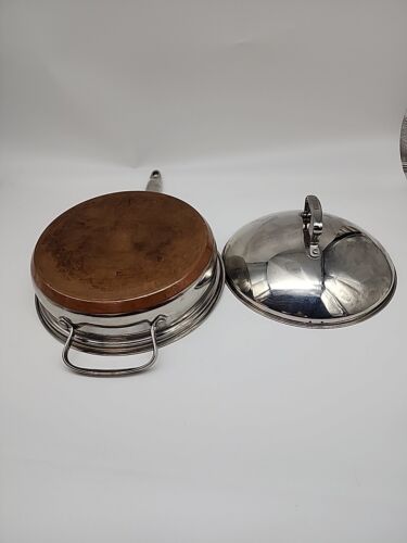 Tools of the Trade BELGIQUE Gourmet 3 QT 9.5 Inch COPPER BOTTOM Pot/Pan with Lid - Picture 5 of 8