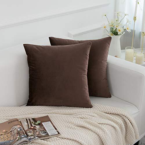Velvet Decorative Throw Pillow Covers Cushion 18" x 18"(2pcs) Brown-velvet - Bild 2 von 7