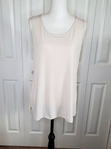 SUSAN GRAVER 2-Piece White Floral Blouse & Tank Top Womens Small - Picture 10 of 15