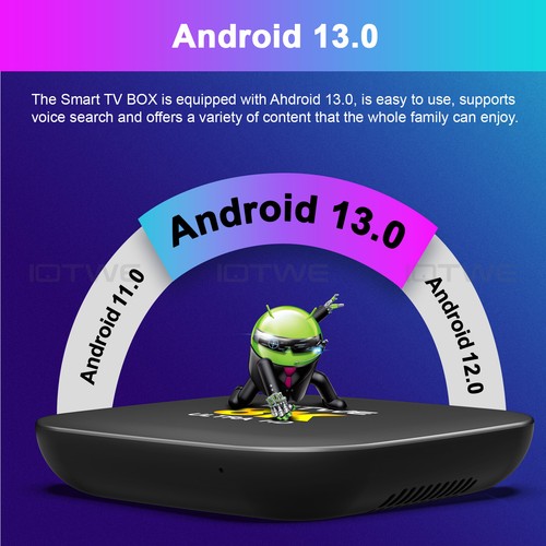H96 Android13 TV Box 4+128 GB Quad Core HD 8K HDMI WIFI6 Media Player UK NEW - Picture 64 of 132