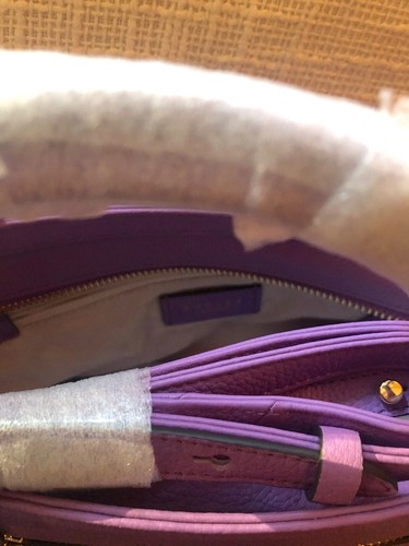 💕RADLEY LONDON Porchester -Medium Zip Top Satchel/Crossbody Purple See Meas NEW - Picture 3 of 5
