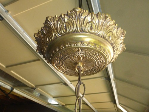 Antiguo colgante colgante vintage pintado al revés? Lámpara 80923 F - Imagen 3 de 14