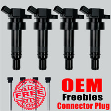4X OEM Ignition Coil & w/plugs For Hyundai Accent Kia Rio 1.6L UF652 27301-2B100