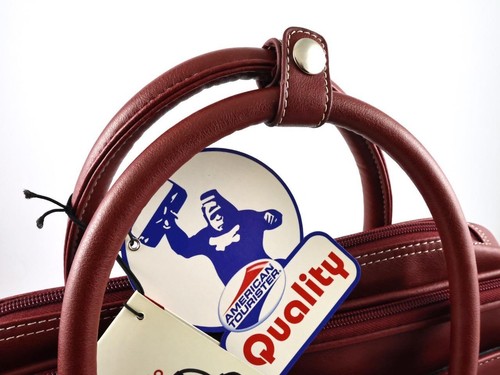 Bolso de mano suave para computadora portátil American Tourister Maroon Business Portfolio - Imagen 6 de 19