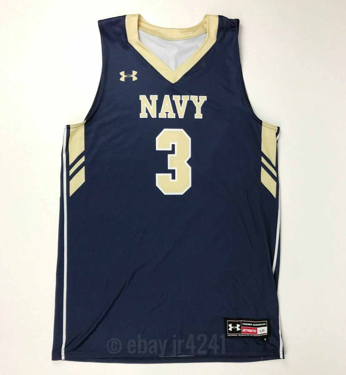 Under Armour Navy Academy Midshipmen Men s L Armourfuse Basketball Jersey Blue