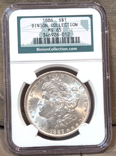 1886 P Binion Hoard Collection NGC MS65 Morgan Dollar Better Grade Binion VAM