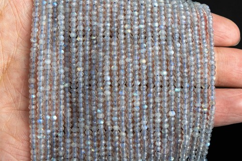 3x2 mm Echte Natürliche Transparent Labradorit Klasse AA Facettierte Rondelle Perlen 15 Zoll - Bild 3 von 4