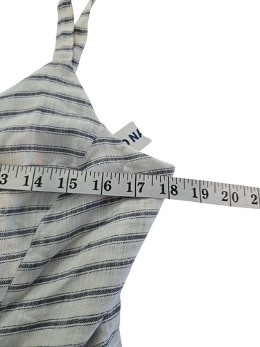 Old Navy Size L Striped Empire Waist Sweetheart Neckline Sundress White with Gra - Picture 4 of 6