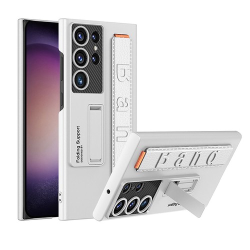 Für Samsung Galaxy S24 S23 Ultra Hard PC PU Leder Handgelenkband Stoßfeste Hülle - Bild 5 von 15