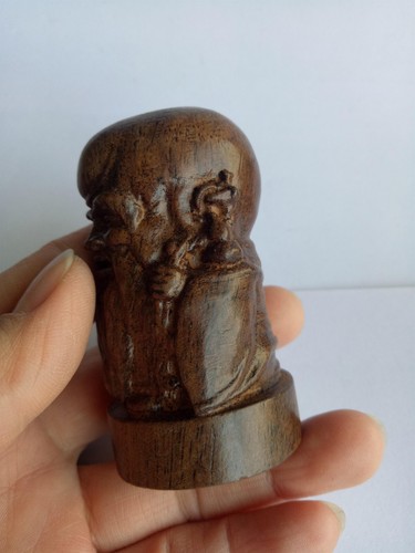 Chinese Folk Masters Hand-carved Wood Carving "Longevity Star with Long Beard" - Picture 5 of 11